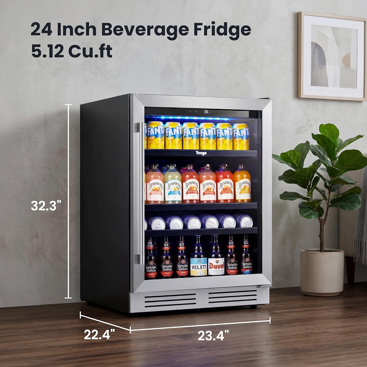 24 Inch Beverage Cooler Fridge - Wine Beer Fridge Under Counter review and price