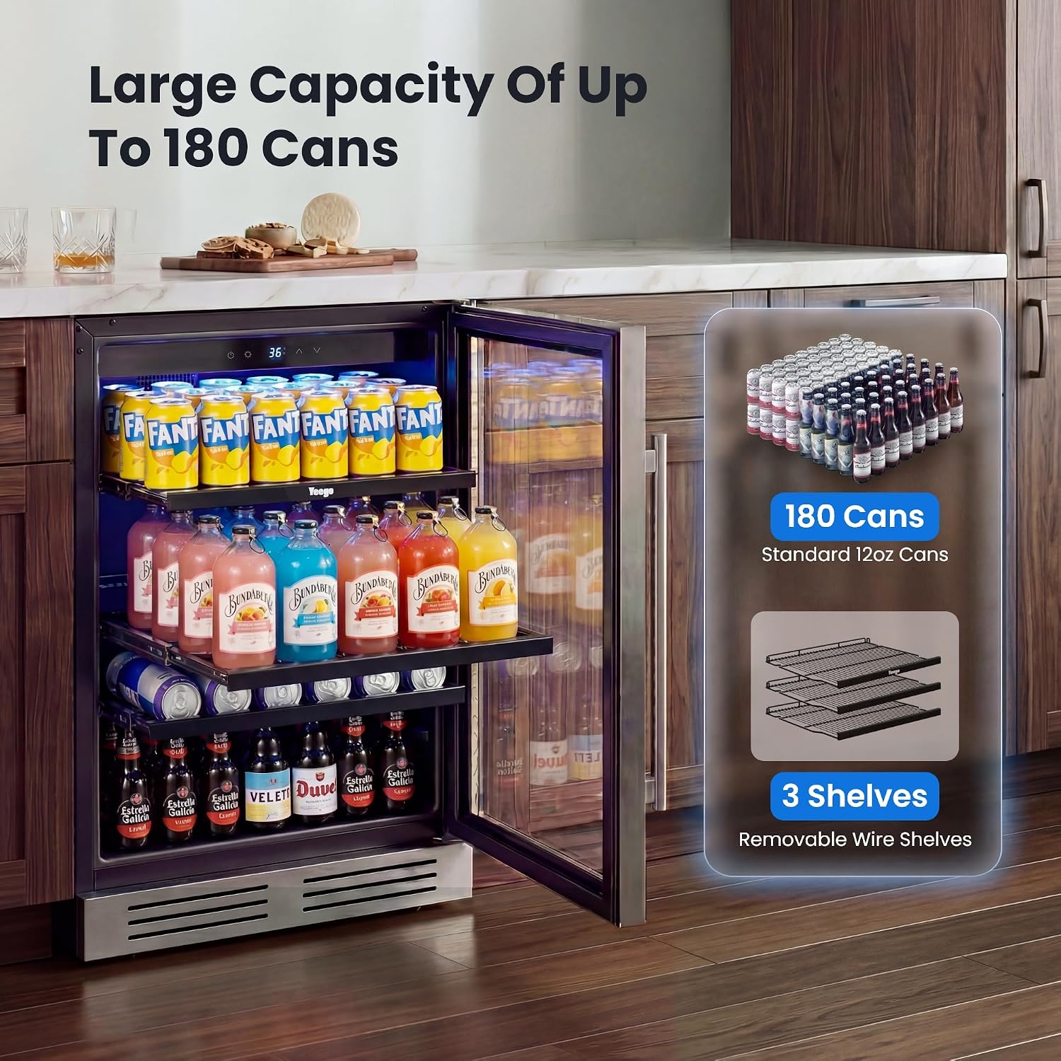 24 Inch Beverage Cooler Fridge - Wine Beer Fridge Under Counter review and price