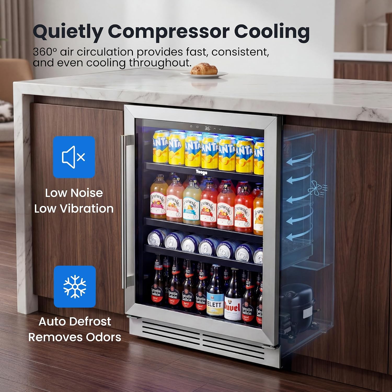 24 Inch Beverage Cooler Fridge - Wine Beer Fridge Under Counter review and price